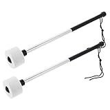 Hoement 2piezas Baquetas De Tambor De Inoxidable Mallets De Percusión Para Batería Instrumentos Musicales Uso Profesional y Principiante