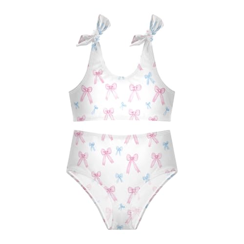 Wusikd Pink Bows Girls Swimsuits Two Piece Swimwear Bikini Set for for Girls Size 3T3