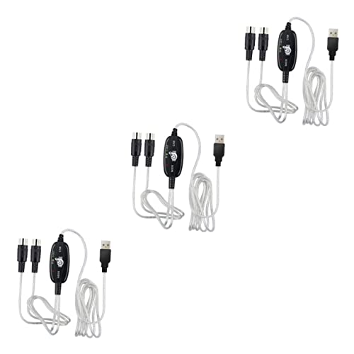 ERINGOGO 3個 USBケーブル ミディケーブル 1m ミディからUSB C MIDI から USB へのインターフェイス トップアダプター USB midi ケーブルコンバーター ミディケー