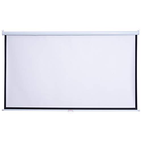 HOMCOM Schermo di Proiezione 100 Pollici Regolabile Ottimo Contrasto Tessuto Metallo 203 x 152 cm Bianco Nero