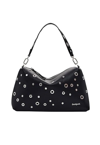 Sac à main REBEL BERGAMO BLACK en cuir noir premium
