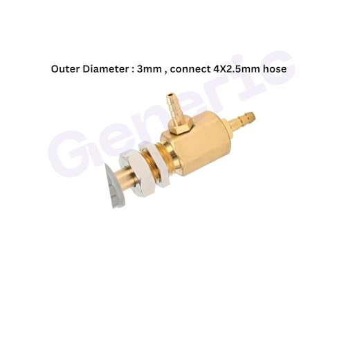 Image of 3MM Dental Chair Water Control Regulator Valve with Tea Shape Nipples - Metal Copper Water Pressure Regulating Valve Nozzle, Oral Cleaning Hose Turbine Switch Replacement Spare Part