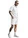 JEMLDL Men's Short Sets 2 Piece Polo Shirt Summer Outfits Casual Fashion Loungewear Short Sleeve Travel Golf Tracksuits White XX-Large