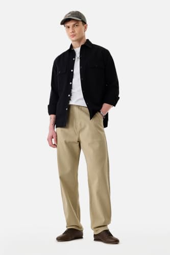 Image of SNITCH Men Casual Jeans | Relaxed Fit Straight Leg Washed Pattern & Drawstring Closure | 100% Cotton Denim Fabric for All Day Comfort & Everyday Wear