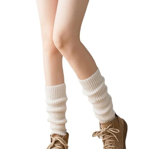 Women's Cable Knitted Thigh high Leg Warmers Warm Footless Socks Stockings