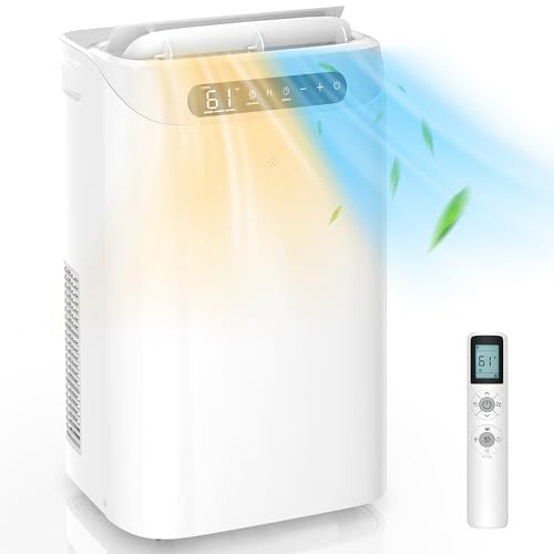 14000 BTU Portable Air Conditioner and Heater for Room up 700 Sq Ft4 IN 1 Quiet Portable Ac Unit with Heater Dehumidifier Fan Function Remote Control Sleep Mode 24H Timer White