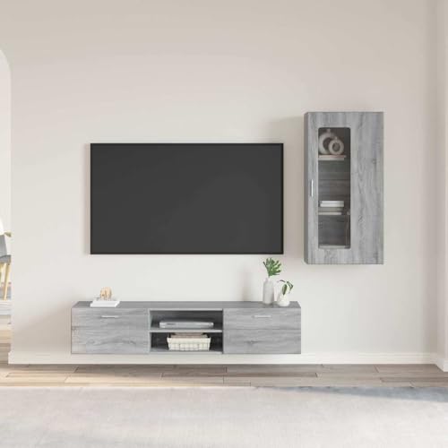 Mueble de TV Gris Sonoma de madera de ingenieria con acabado premium 2