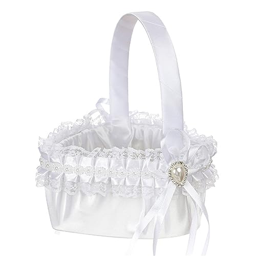 Happyaer Cesta de almacenamiento elegante con forma de corazón para suministros de boda de estilo occidental para decoración de fiestas, cestas de flores