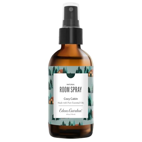 Edens Garden Cozy Cabin Aromatherapy Room Spray – Natural Essential Oil Air Freshener for Home, Fall & Holiday Season, Calming Long-Lasting Scent, 4 fl oz (118 ml)