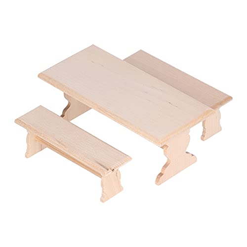 LAJS Table à Manger 1:12, Table à Manger de Maison de poupée en Bouleau Peinture Non Toxique pour modèle de Maison pour Maison de poupée Miniature pour Accessoire de Photographie pour boîte(Default)