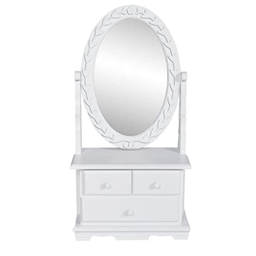 vidaXL Coiffeuse avec Miroir Pivotant Table de Maquillage MDF Commode Buffet