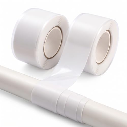 White Self Fusing Silicone Tape 2 Rolls Plumbers Tape 1 in x 10 Ft