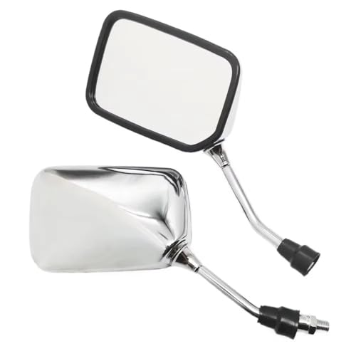 Rétroviseur moto 10mm carré en métal pour scooters rétro et vintage (Paire M10)