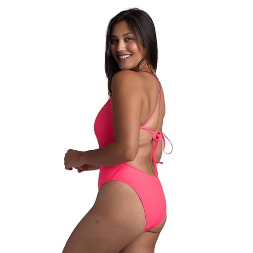 Image of JOLYN Jackson 4 Tie Back Women's Athletic One Piece Swimsuit for Competitive Swimming, Lifeguarding, Medium-Full Coverage