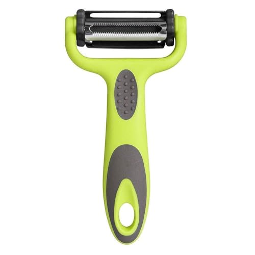 Image of CLOUDVALLEY 3-in-1 Stainless Steel Julienne Multi Purpose Vegetable Peeler, Shredder Slicer and Grater for Fruits, Potatoes, Cucumbers & Carrots Rust-Proof Manual Vegetable Peeler Green - CLOUDVALLEY