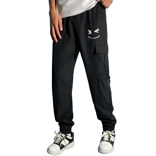 Image of Boys' Premium Cargo Jogger Pants | Soft Pilot Fabric | Stylish Printed Joggers with Side Pocket | Elastic Waist & Cuff(KBC-01)