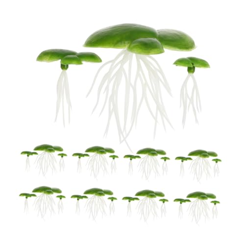 GARVALON 90 Piezas De Lentejas De Agua De Plástico para Tanques Flotantes, Decoración De Plantas De Acuario, Decoración De Paisajes, Césped Decorativo, Adorno Flotante De Lentejas De Agua