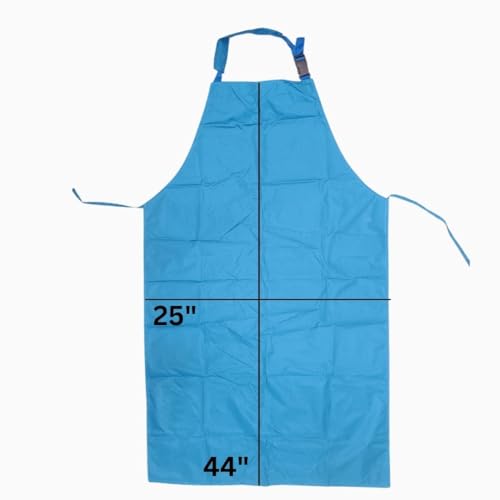 Image of Reusable Waterproof Front Apron -, Size 45 inchx23 inch | Poly Rubber Coated Fabric | Tie-Type with Adjustable Neck Buckle