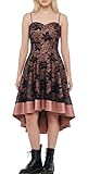 FEOYA Femmes Robe Gothique Bretelles Robe Rétro Robe Médiévale Robe De Soirée Vintage À Lacets Steampunk Costume Halloween Carnaval Noir 38
