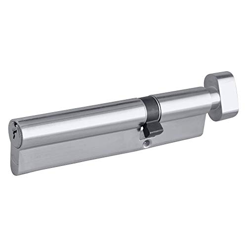 Asec Nickel Plated 120mm 6-Pin Euro Double Key & Turn Cylinder - 75 / T45