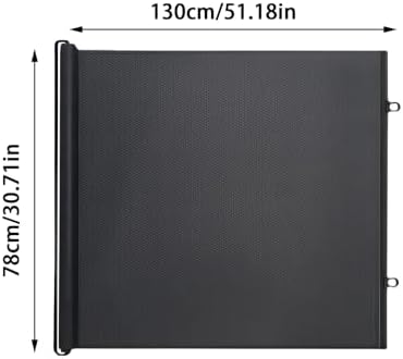 Retractable Pet Gate for Cats Dogs, No Drilling Extendable Pet Barrier Gate, Portable Indoor Mesh Pets Gates for Stairs Doors Corridors Hallways Decks (Black, 78x130cm) - 5