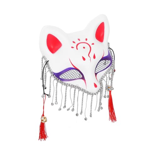 GARVALON Unique Fox Mask for Cosplay Masquerade Mask Tassels Perfect Party Accessory