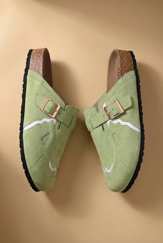 Image of Big Fox Men's Cork Footbed Clogs with Adjustable Buckle | Closed-Toe Comfort Sandals | Slip-On Casual Wear