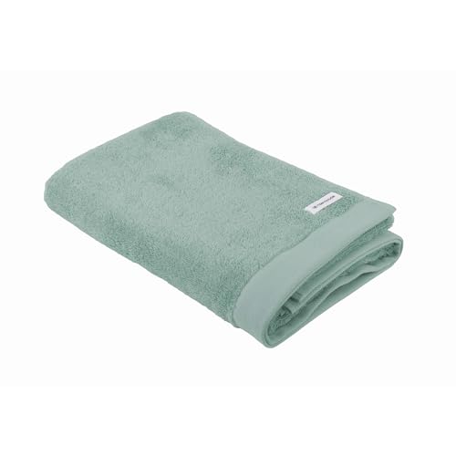 TOM TAILOR Duschtuch, 70x140 cm, 100{9882f0a5631a69b5ddc3f8be9087ae8461f72e3ed094b86d4a98185d3b8221d2} Baumwolle/ Frottier, mit zwei Aufhängern und Label mit Logo, COLOR BATH TOWEL Türkis (Fresh Sage)