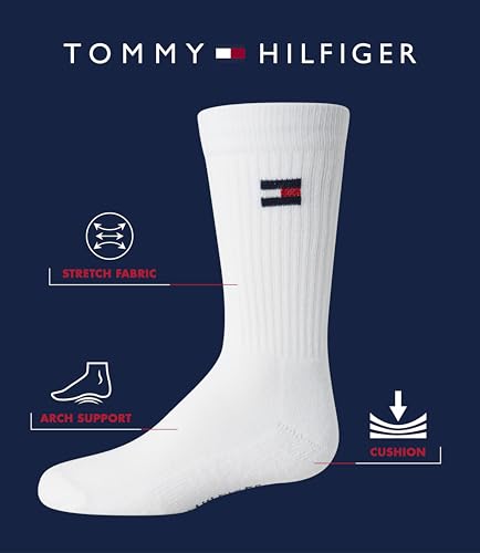 Tommy Hilfiger Unisex Kids' Athletic Socks - Cushioned Crew Socks (6 Pack)3