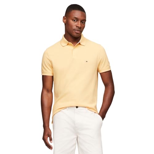 Image of Tommy Hilfiger Men's Short Sleeve Polo Shirts in Regular Fit With Stretch and Organic Pique Cotton
