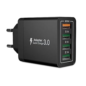 USB Ladegerät, 33W QC 3.0 USB Netzteil High-Speed ladeadapter, 4 Port Schnellladegerät Mehrfach USB ladestecker für…