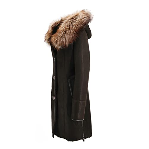Hollert Damen Lammfellmantel Penelope Wintermantel mit Kapuze Fellmantel...