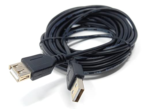 DRUT 5m USB Male to USB Female 2.0 24AWG High Speed EXTENSION Cable A Plug to Socket 16.5ft Black - Image 2