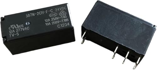 Relé 507-2CH-F-C 12VDC de 8 pines y 12A con conmutación para placas electrónicas