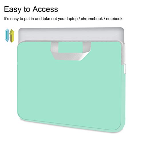HESTECH Chromebook Case, 11.6-12.3 inch Neoprene Laptop Sleeve Case Bag Handle Compatible with Acer Chromebook r11/HP Stream/Samsung/ASUS C202 L210/Microsoft Surface Pro 7/3/4/5/6,Mint Green