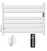 K&KALONZO Towel Warmer for Bathroom, Wall-Mounted 6-Bar Heated Towel Rack with Built-in Timer, Wa...