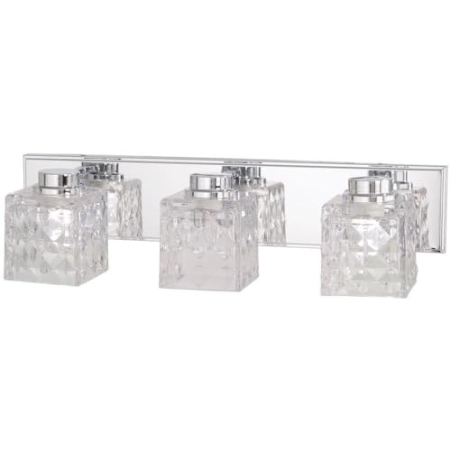 Image of Minka Lavery Wall Light Fixtures 4793-77-L Glorietta Bath Vanity Lighting, 3-Light LED 24 Watts, Chrome