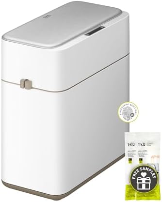 EKO Automatic Bathroom Trash Can with Lid, 2.1 Gallon Touchless G...