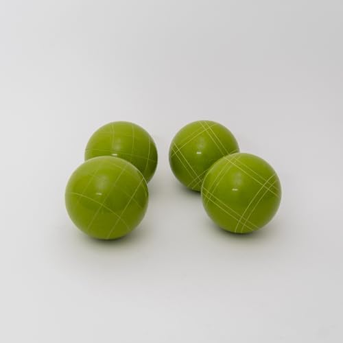 BuyBocceBalls Listing - Made in USA, Premium Quality Official Tournament 4 Ball Bocce Set, Regulation Size and Weight, 920 Grams (2 lbs. 1 oz.) - Rustic Green - 107mm
