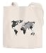 Produktbild Jutebeutel Weltkarte Wasserfarben Watercolor World Map Baumwolltasche Stoffbeutel Einkaufstasche Autiga® natur 2 lange Henkel