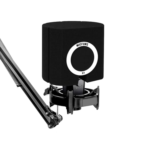 Micfuns X1 mini Professional Microphone Windscreen Wind Shield Pop Filter, Acoustic Filter (Black)