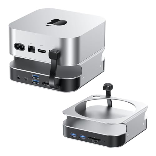 VENTION Mac Mini M4 /M4 Pro Docking Station, Hub USB C 10 en 1 con Carcasa SSD M.2 NVMe (SSD no incluida), DisplayPort 4K@240Hz/144Hz, USB A & USB C 10 Gbps, Lector SD/TF y Puertos de Audio
