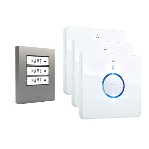 m-e Funkklingel BELL-533 Silber mit Sender und Empfänger für...