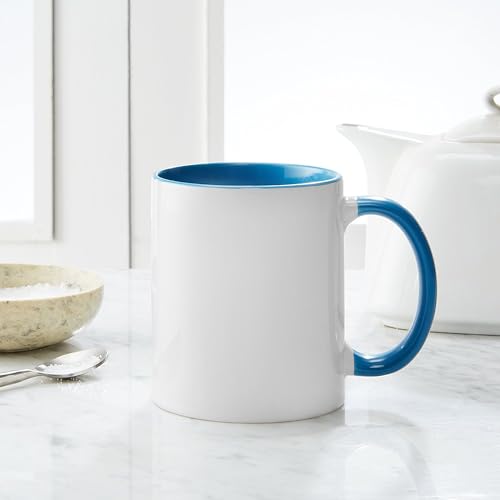 Taza de cerámica CafePress 11 oz blanca y azul miniatura 6