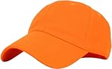 KB-LOW ORG Classic Cotton Dad Hat Adjustable Plain Cap. Polo Style Low Profile (Unstructured) (Classic) Orange Adjustable