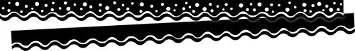 Bordure double face Barker Creek festonnée noir et blanc pour tableau d'affichage