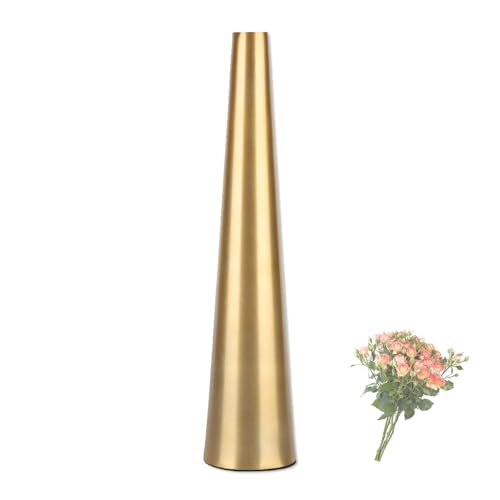 lvifloae Vaso Alto da Terra in Oro a Forma Conica Vaso in Metallo Decorazione Portafiore Rosa Tazza Soggiorno Studio Artigianale per Decorazioni Centrotavola Tavolo di Nozze, lvifloae Vaso Alto da Terra in Oro a Forma Conica Vaso in Metallo Decorazione Portafiore Rosa Tazza Soggiorno Studio Artigianale per Decorazioni Centrotavola Tavolo di Nozze,