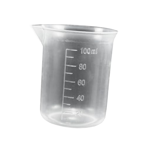 DECHOUS 100ml Pp Beaker Cup Graduated Plastic Measuring Household Baking Sturdy and Easy to Read