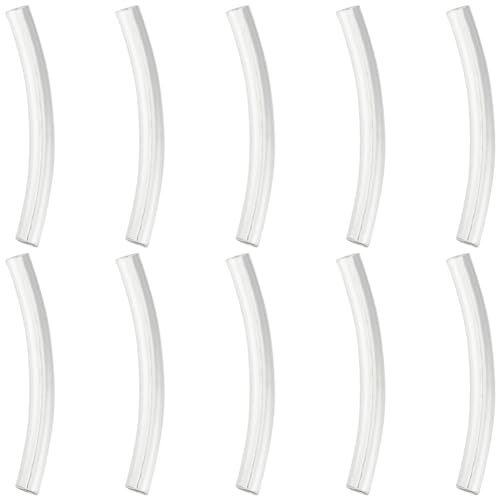Beebeecraft 1 Box 10Pcs Tube Beads 925 Sterling Silver Curved Column Noodle Loose Spacer Beads 20x2mm for DIY Bracelet Necklace Jewellery Making Hole: 1.2mm