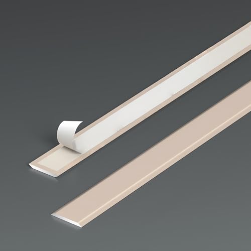 NuoNxuo 見切り 材 エッジ 長さ90cm 3本 エッジストリップ 粘着式 装飾ライン アルミボーダー 幅12mm 15mm 20mm 35mm 60mm 敷居カバー 陽極酸化プロセス 耐久 防錆 切断可能 多用途 フローリング 材(C,幅15mm)